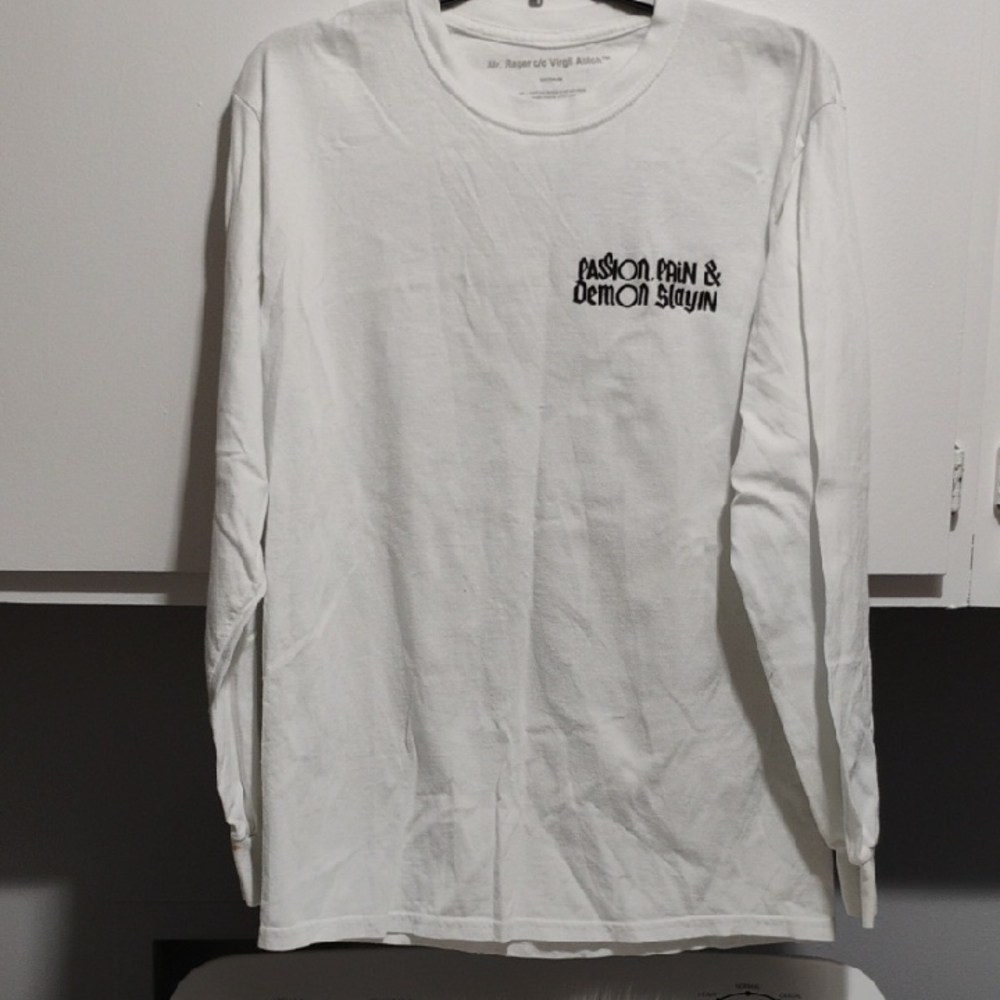 Kid Cudi 2017 Tour Passion Pain Demon Slayin White Long Sleeve Tee Sz.M (X-51)